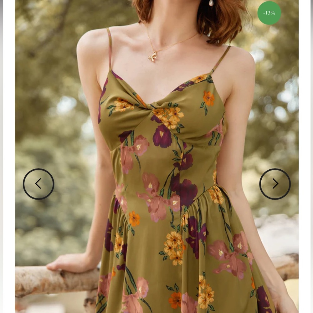 Simple Retro Floral A-Line Dress
